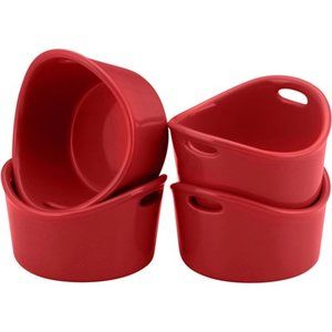 Set of 4 Rachael Ray Bubble & Brown Ramekins